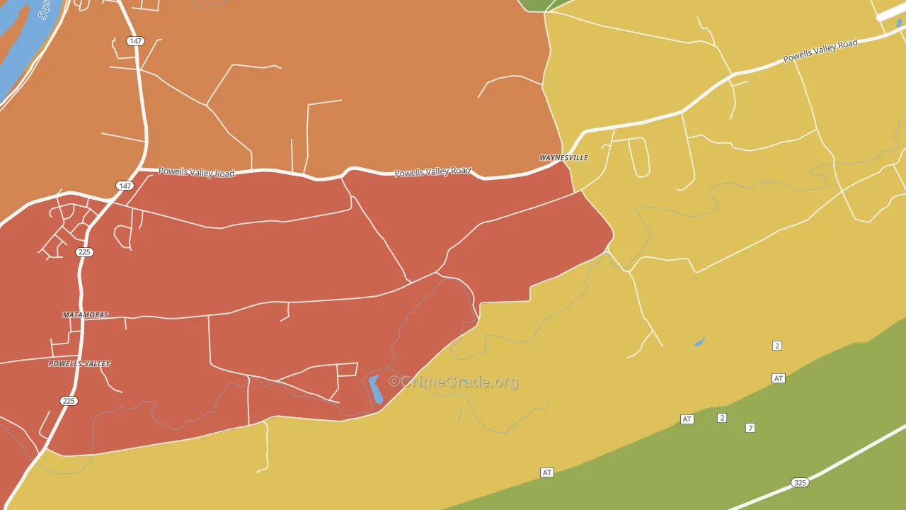 Waynesville, PA Map of Arson Rates