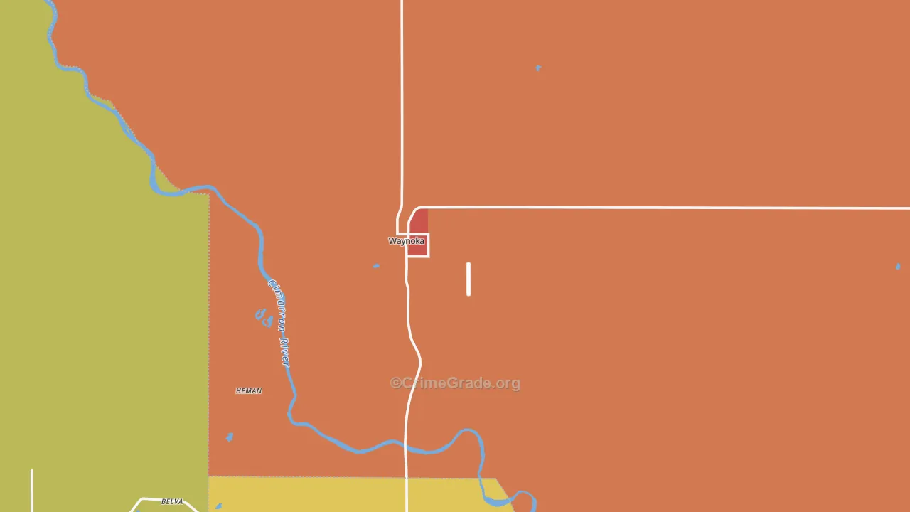Waynoka, OK Map of Arson Rates