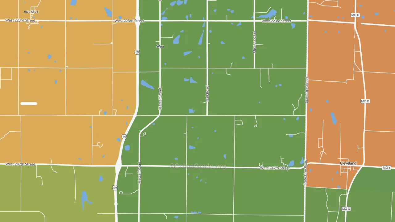 Wea, KS Map of Arson Rates