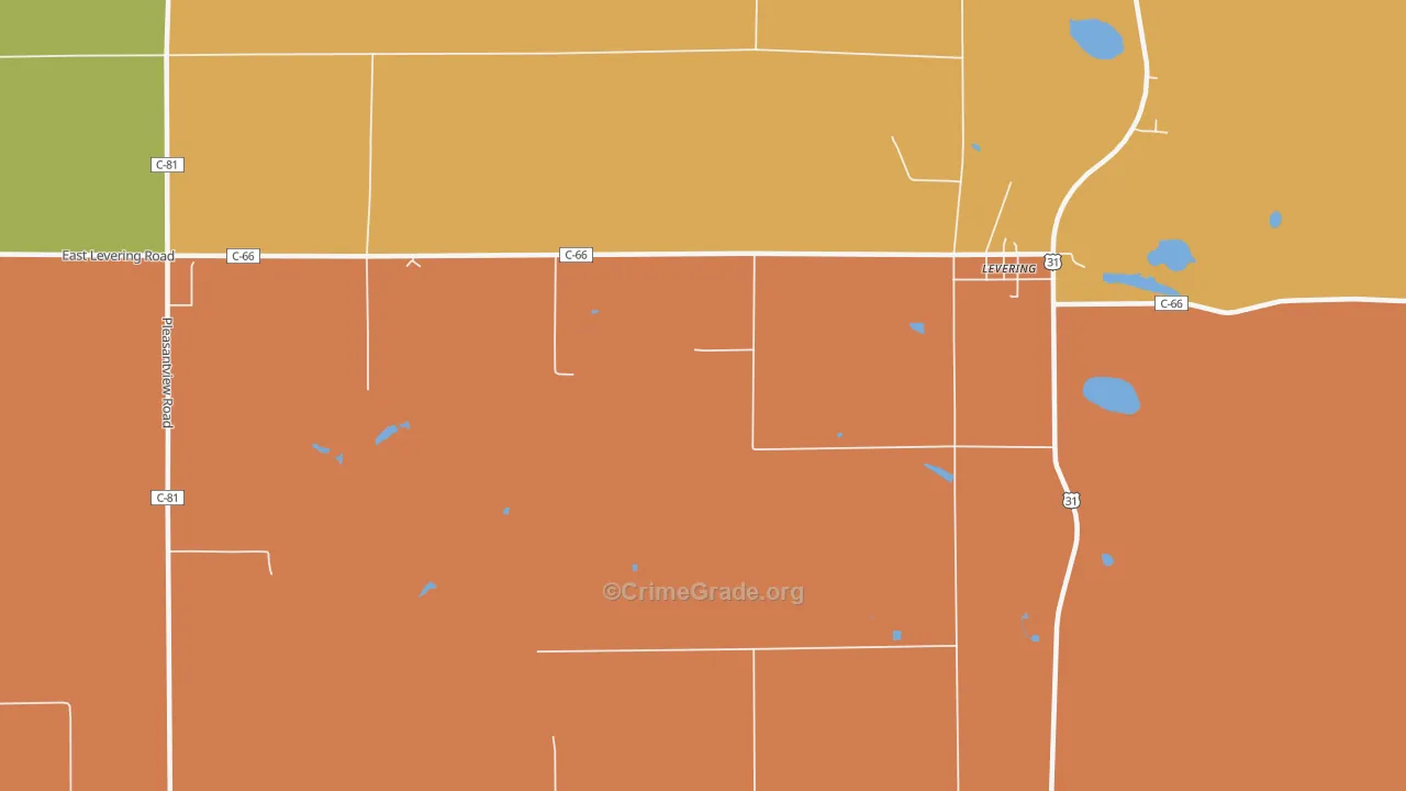Weadock, MI Map of Arson Rates