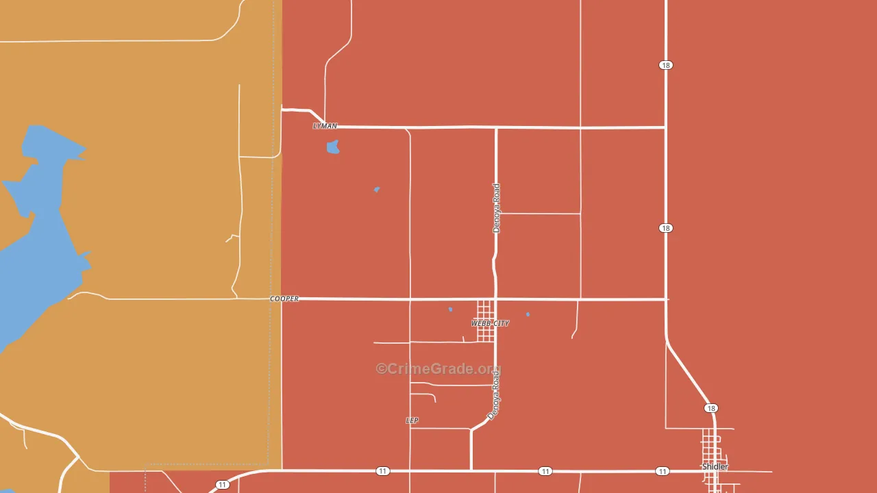 Webb City, OK Map of Arson Rates
