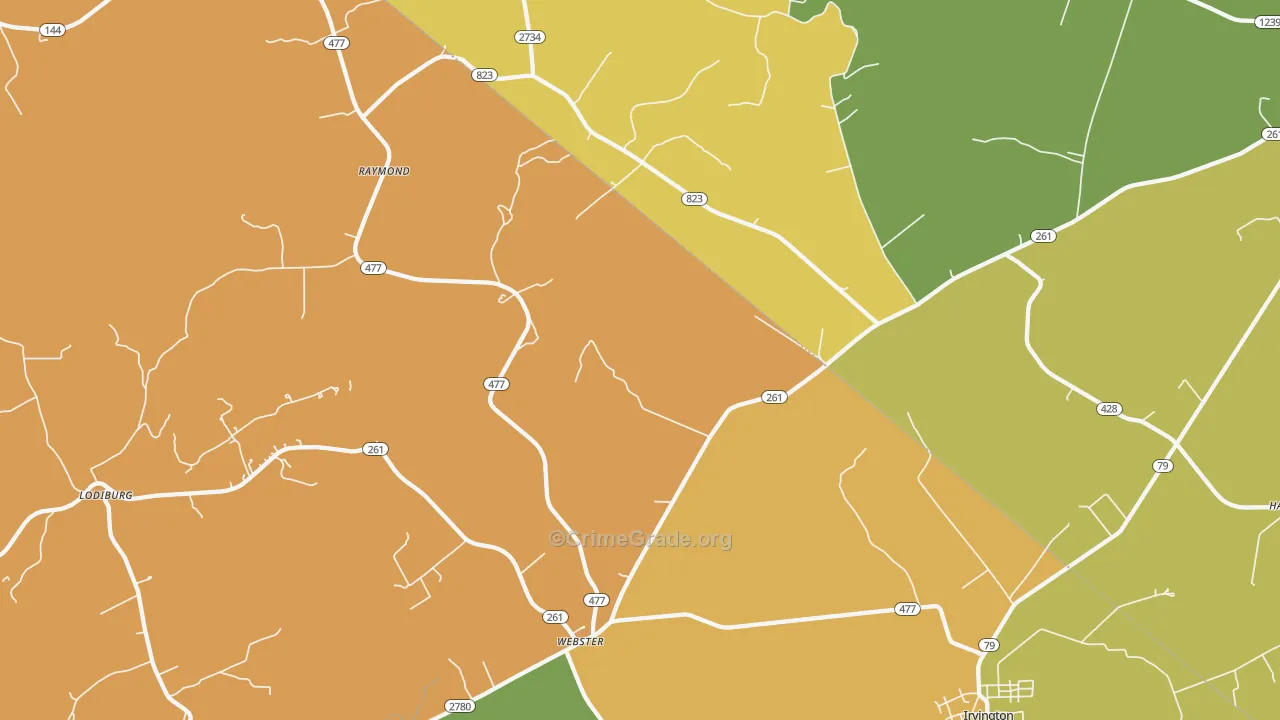 Webster, KY Map of Arson Rates