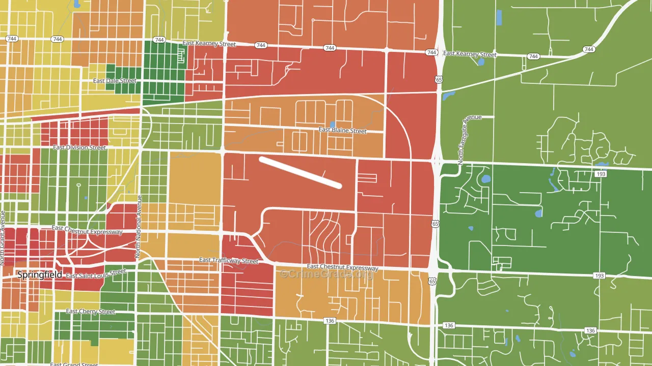 Webster Park-Shady Dell, Springfield, MO Map of Arson Rates