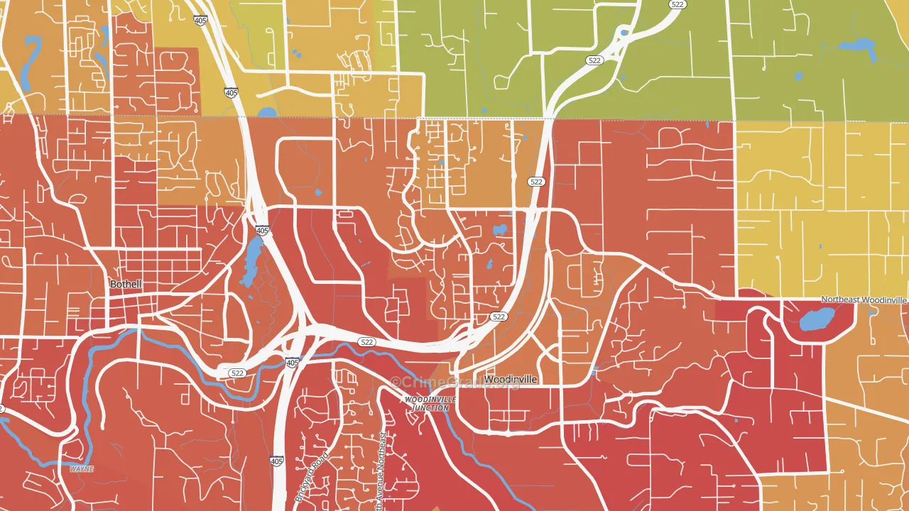 Wedge, Woodinville, WA Map of Arson Rates