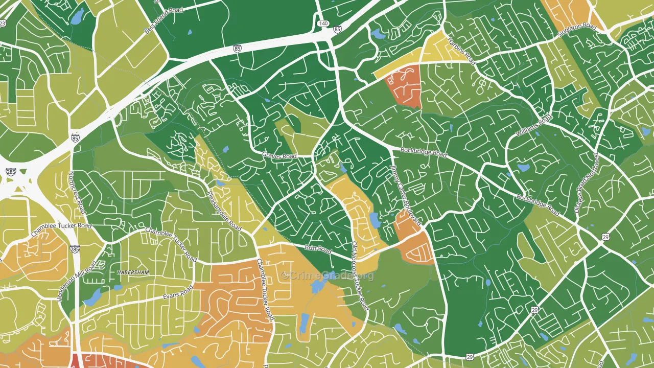Wedgewood, Tucker, GA Map of Arson Rates