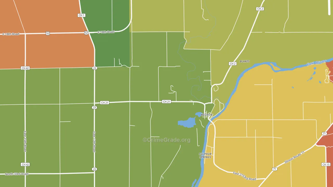 Wedron, IL Map of Arson Rates
