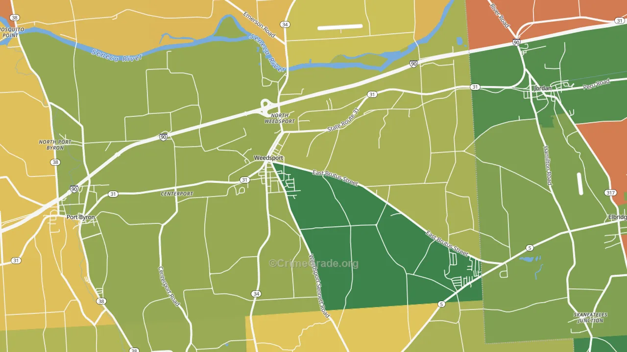 Weedsport, NY Map of Arson Rates