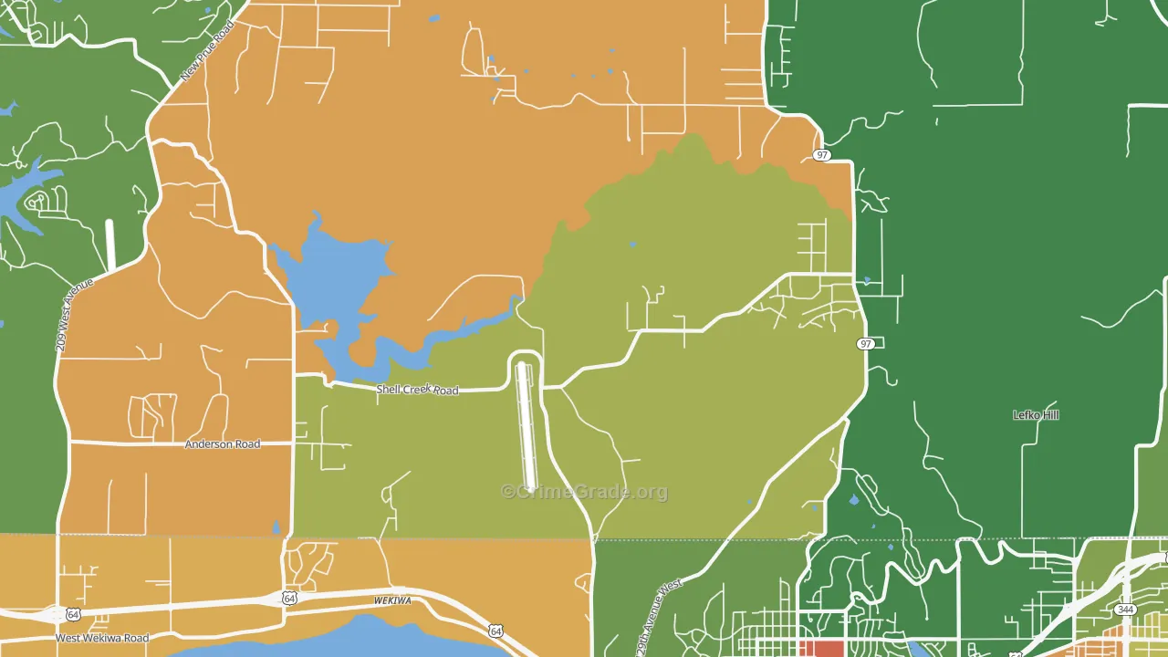 Wekiwa, OK Map of Arson Rates