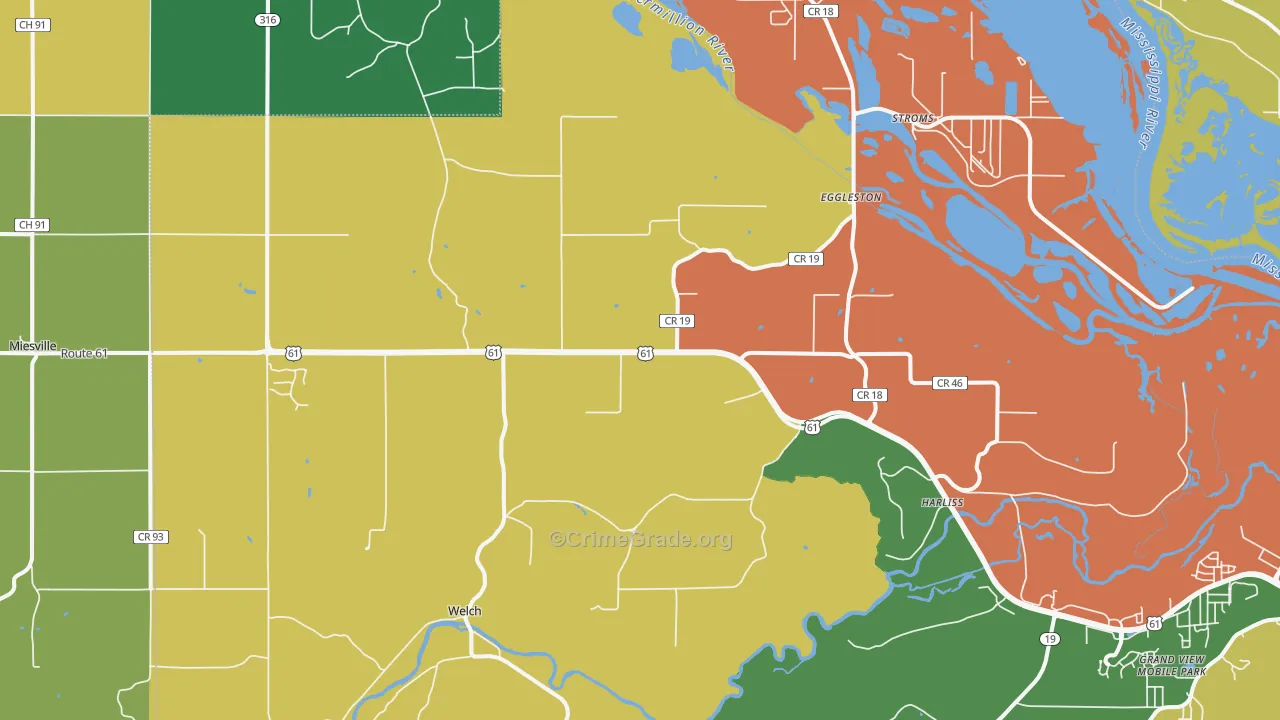 Welch, MN Map of Arson Rates
