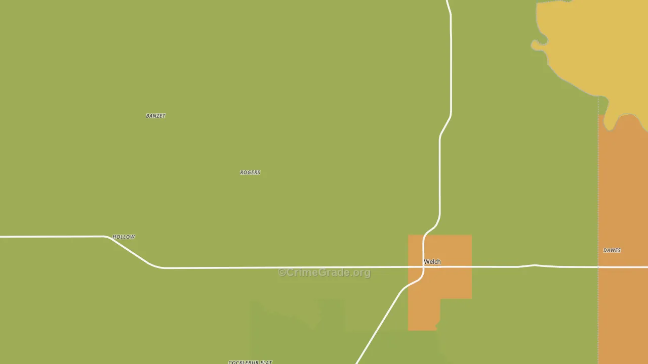 Welch, OK Map of Arson Rates