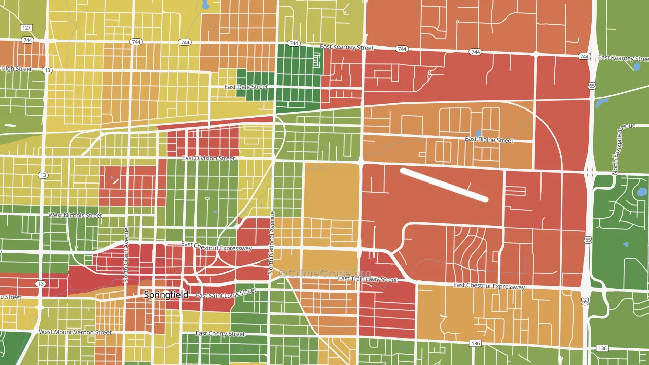 Weller, Springfield, MO Map of Arson Rates