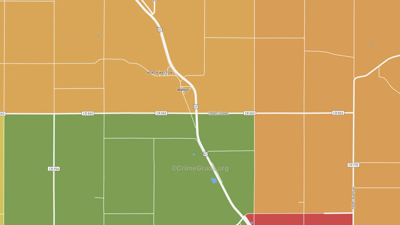 Welton, IA Map of Arson Rates