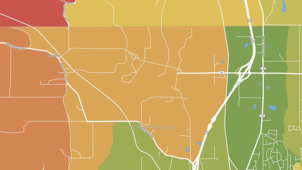 Wenasoga, MS Map of Arson Rates