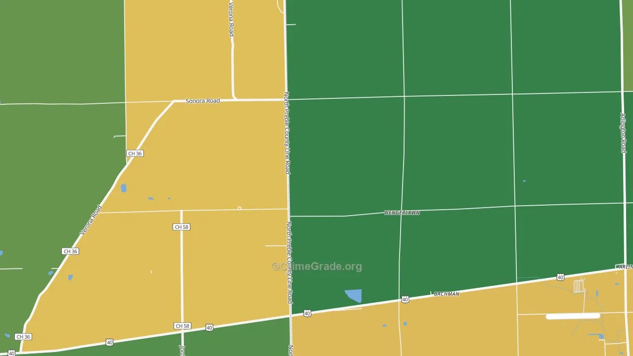 Wengerlawn, OH Map of Arson Rates