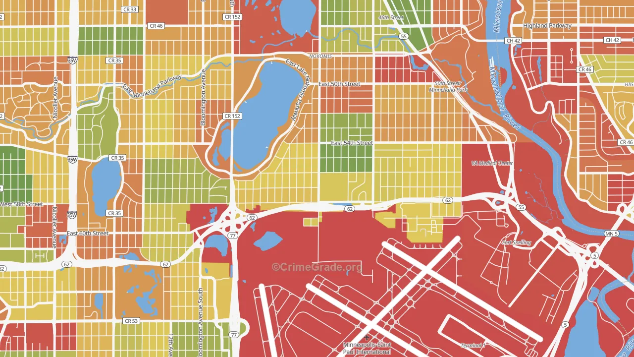 Wenonah, Minneapolis, MN Map of Arson Rates