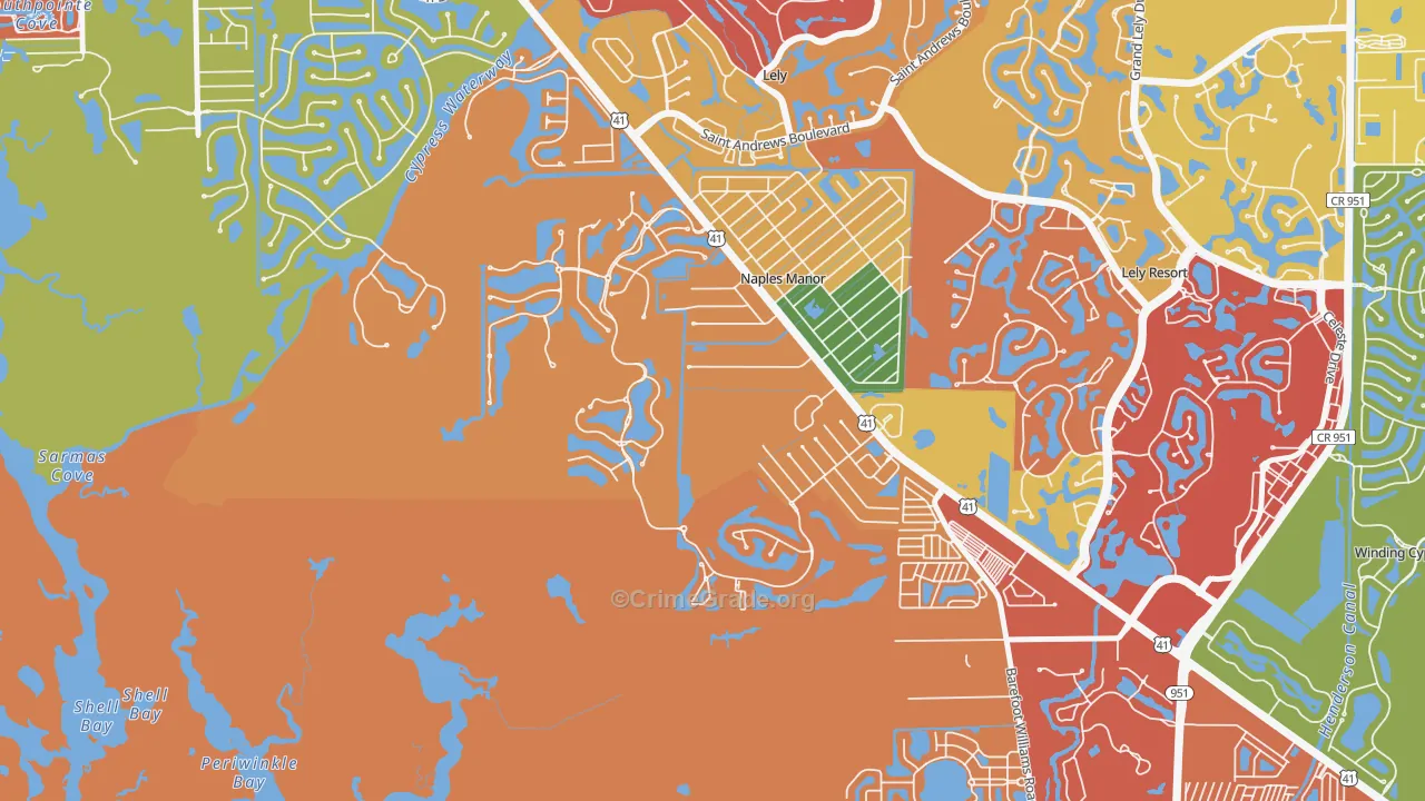 Wentworth Estates, Naples, FL Map of Arson Rates