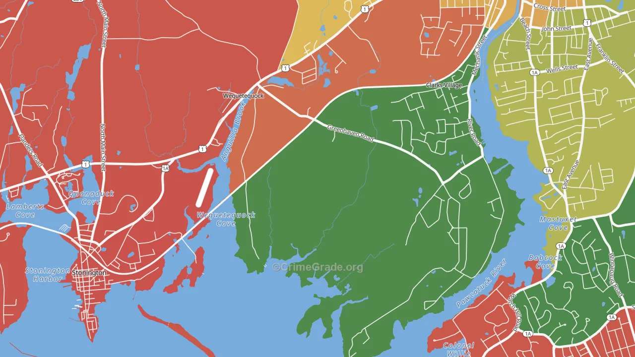 Wequetequock, CT Map of Arson Rates