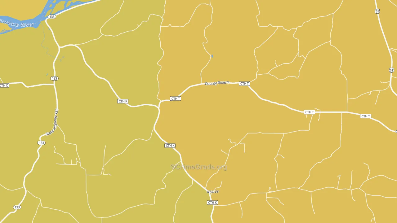 Werley, WI Map of Arson Rates