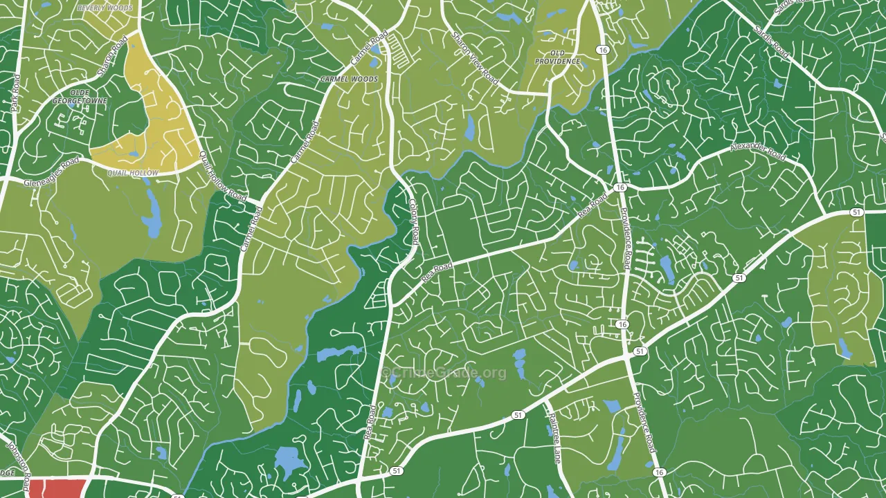 Wessex Square, Charlotte, NC Map of Arson Rates