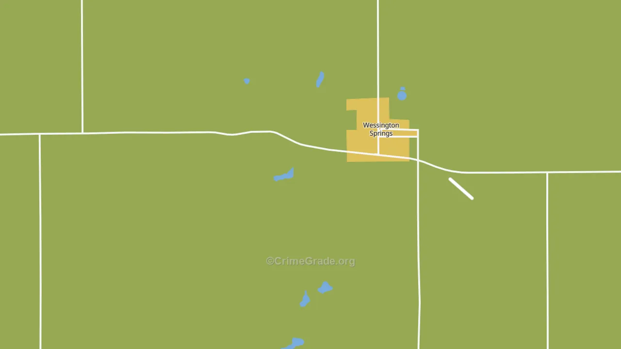 Wessington Springs, SD Map of Arson Rates
