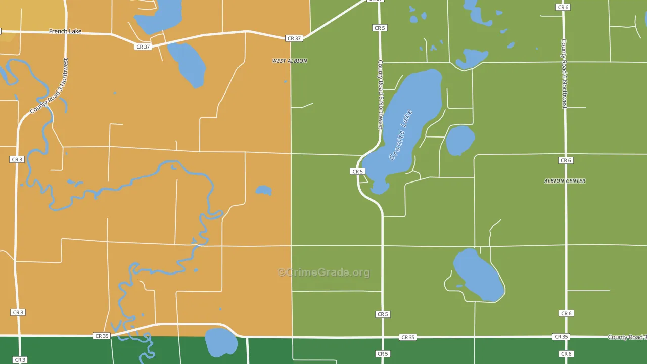 West Albion, MN Map of Arson Rates