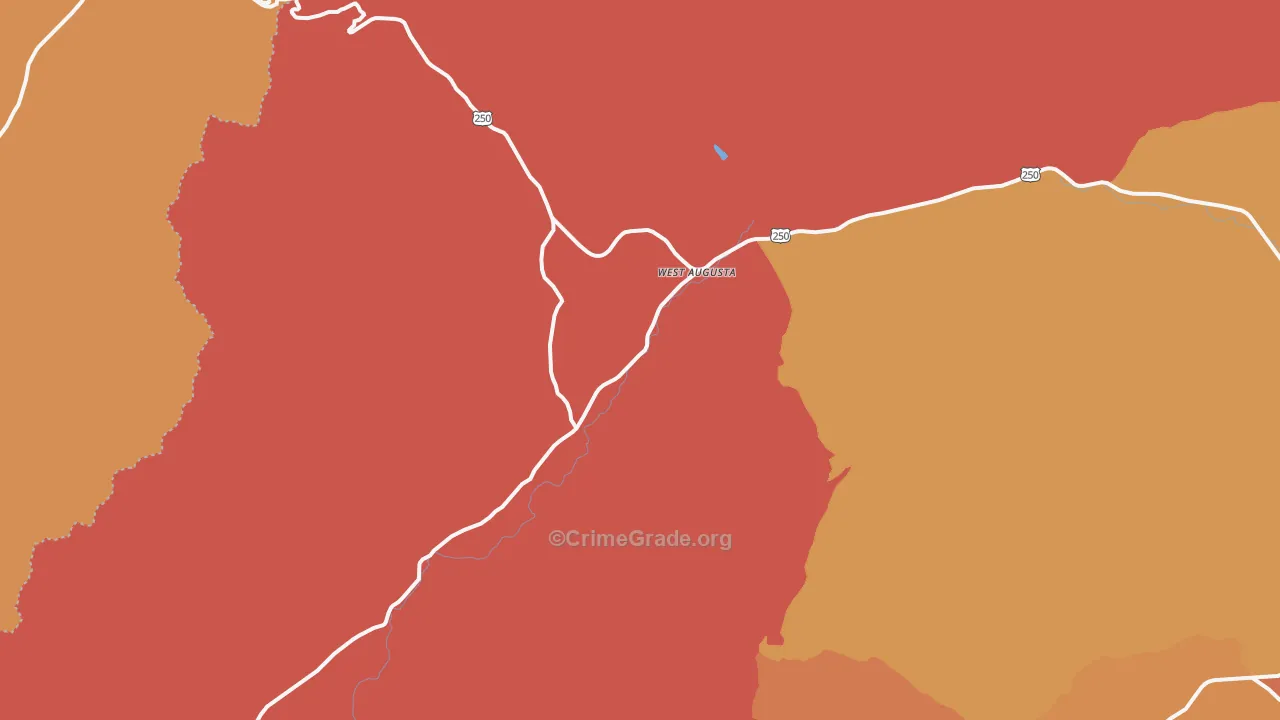 West Augusta, VA Map of Arson Rates