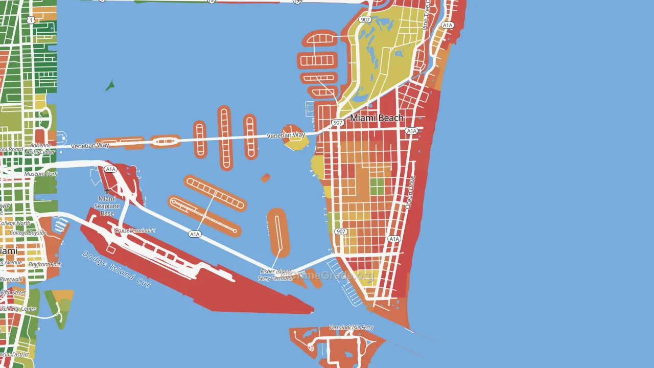West Avenue, Miami Beach, FL Map of Arson Rates