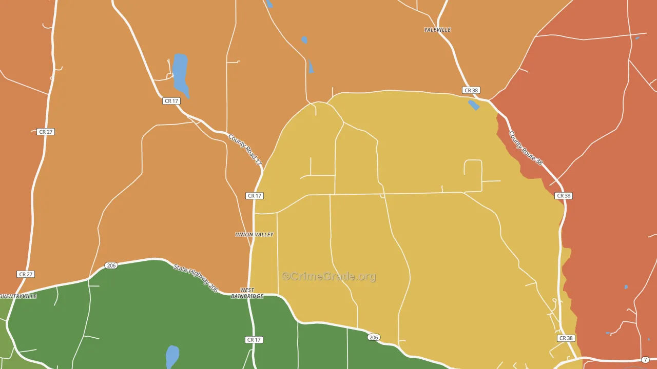 West Bainbridge, NY Map of Arson Rates