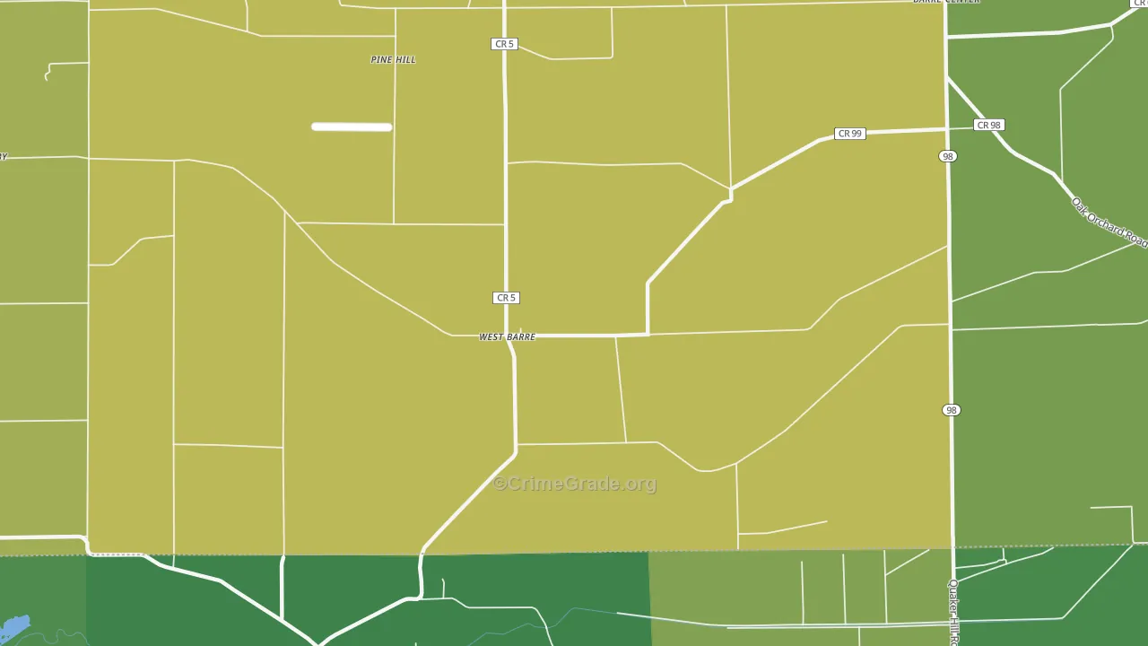 West Barre, NY Map of Arson Rates