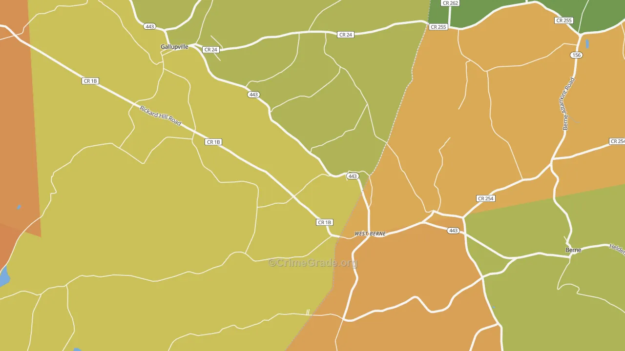 West Berne, NY Map of Arson Rates