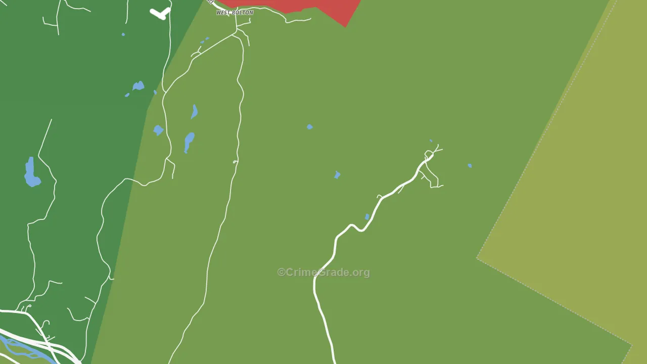 West Bolton, VT Map of Arson Rates