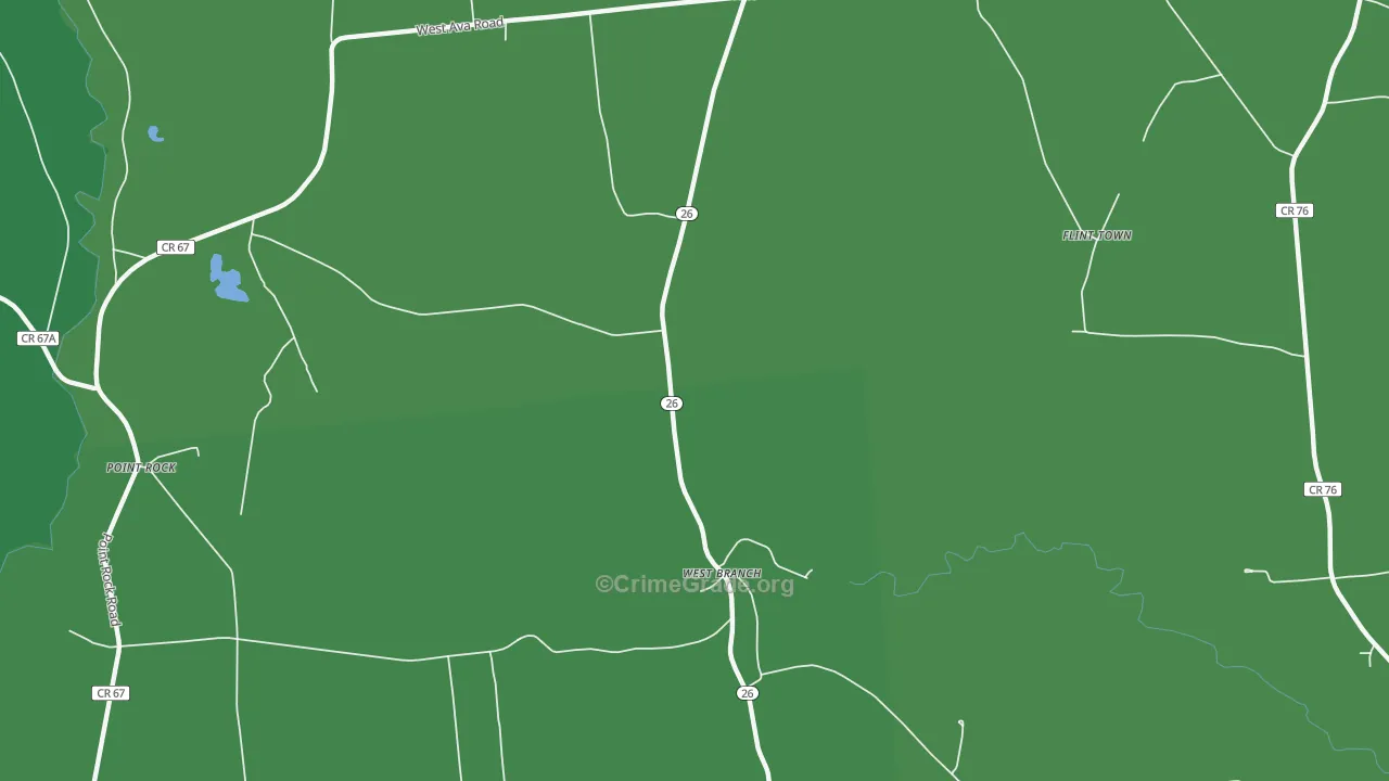 West Branch, NY Map of Arson Rates