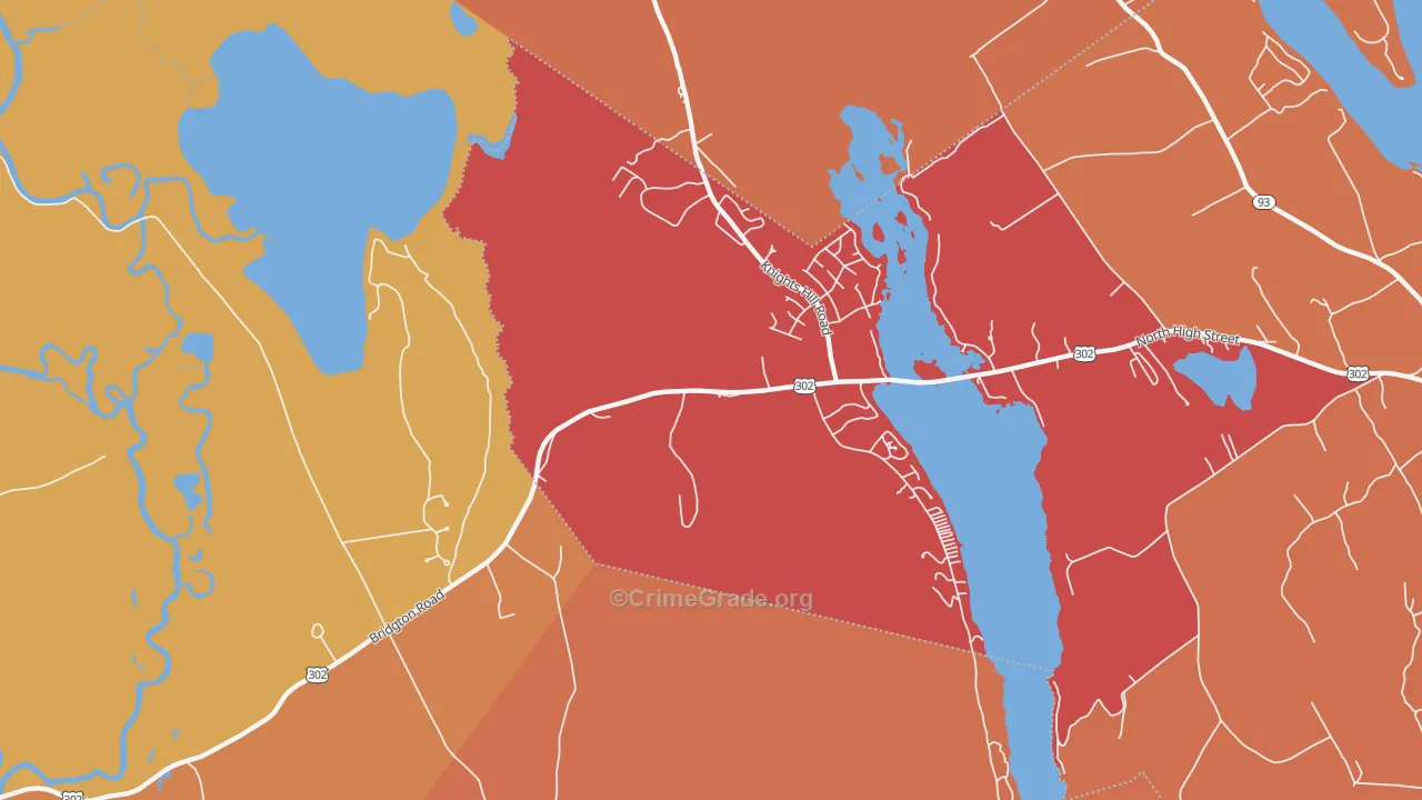 West Bridgton, ME Map of Arson Rates