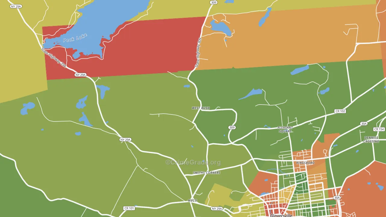 West Bush, NY Map of Arson Rates