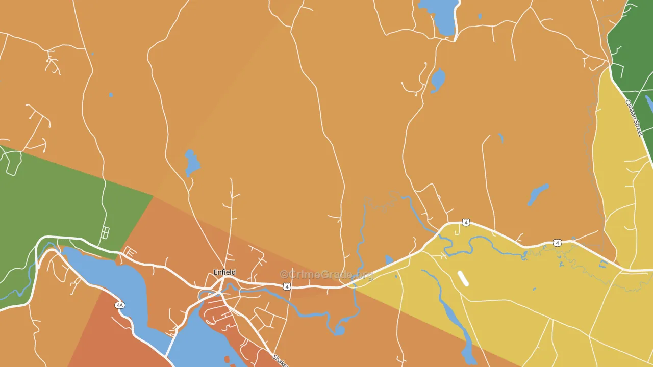 West Canaan, NH Map of Arson Rates