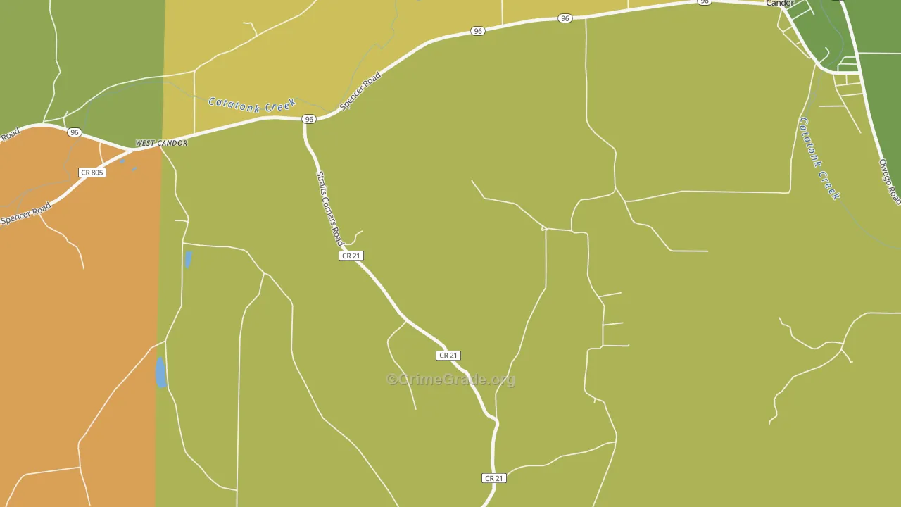 West Candor, NY Map of Arson Rates