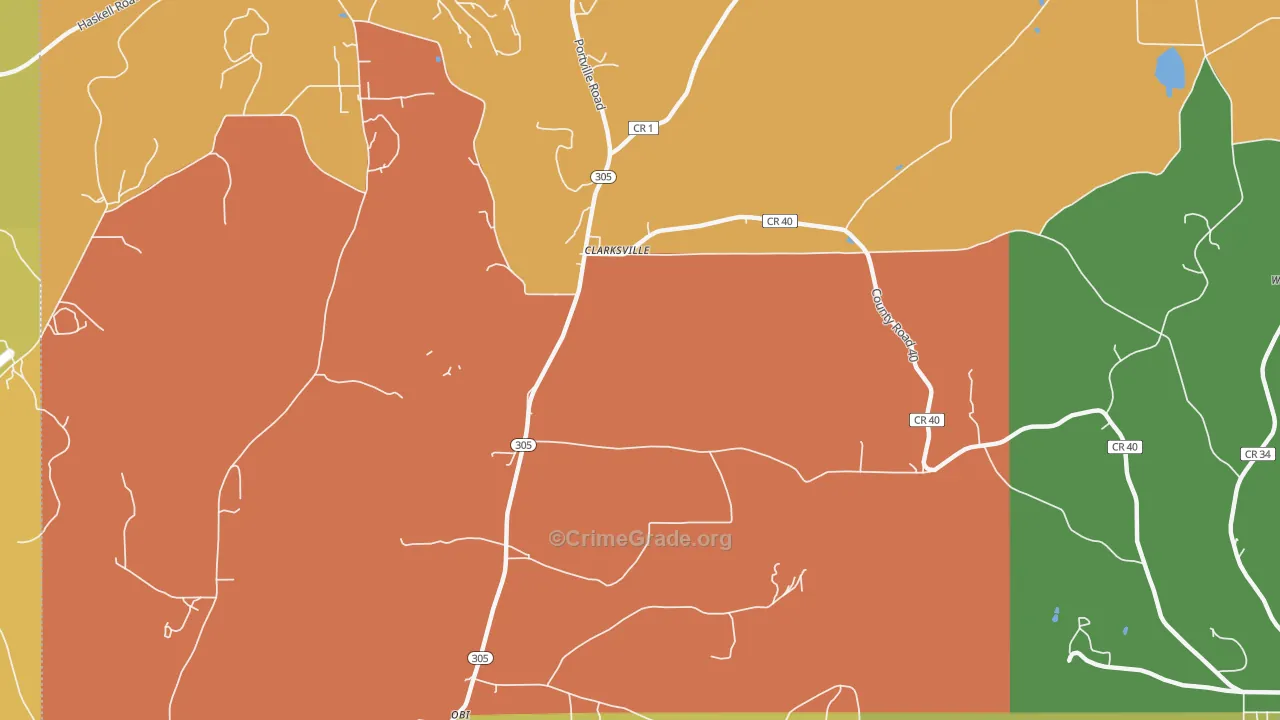 West Clarksville, NY Map of Arson Rates