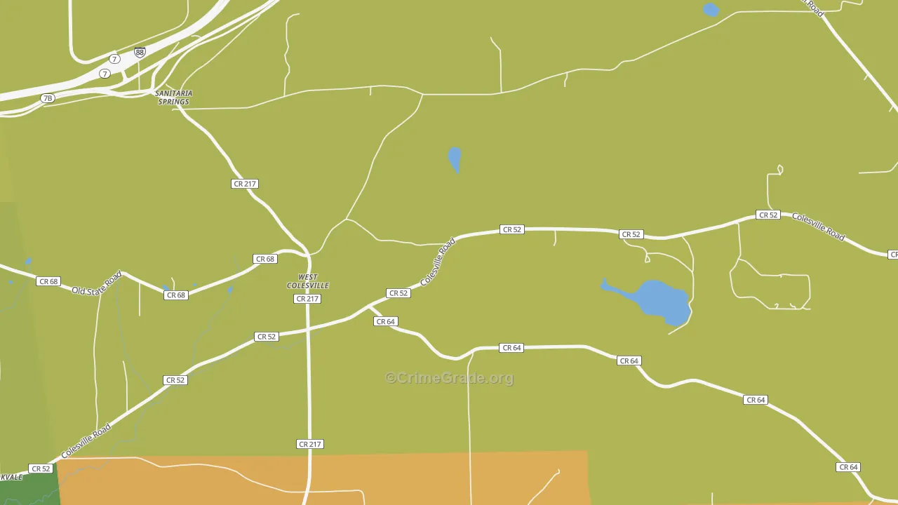 West Colesville, NY Map of Arson Rates