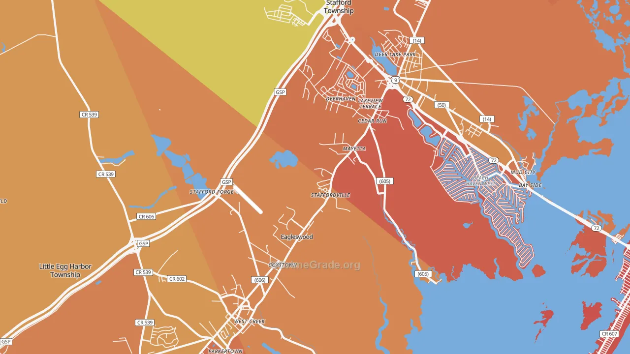 West Creek, NJ Map of Arson Rates