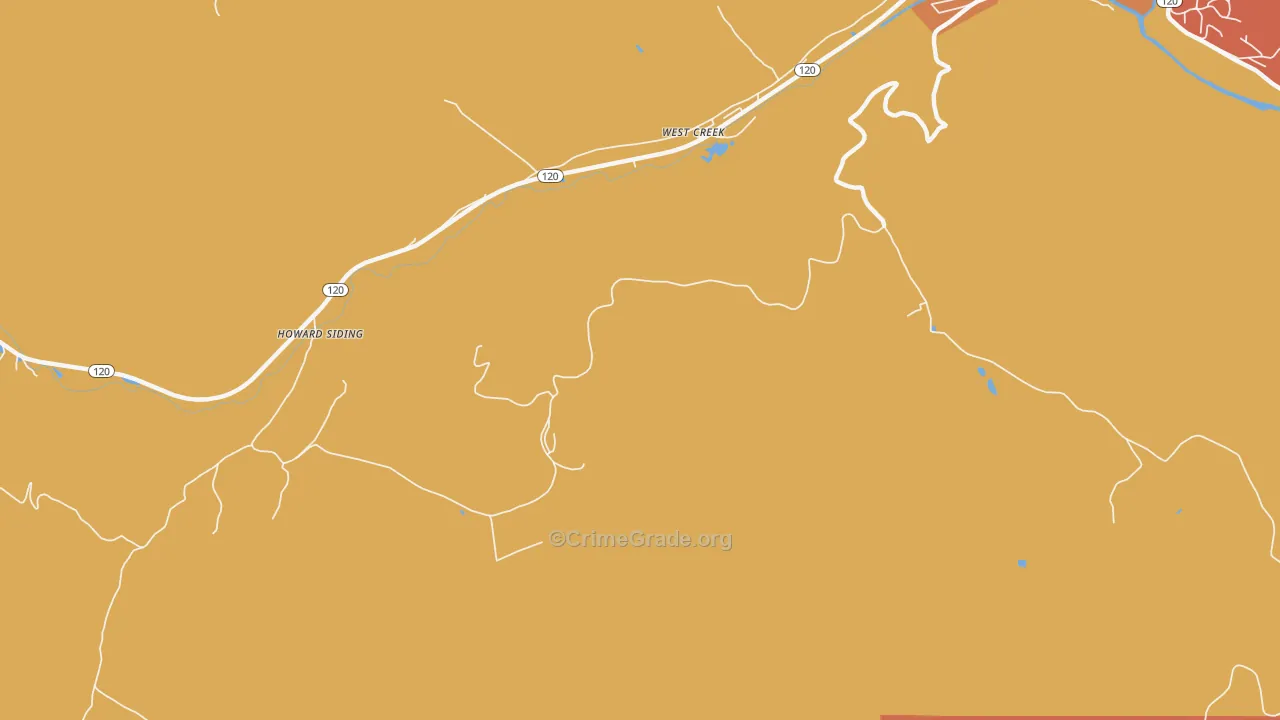 West Creek, PA Map of Arson Rates
