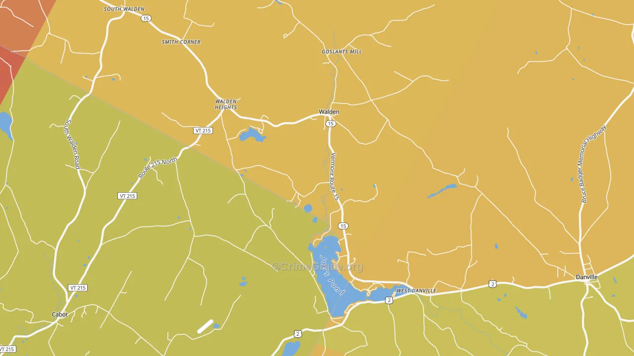 West Danville, VT Map of Arson Rates