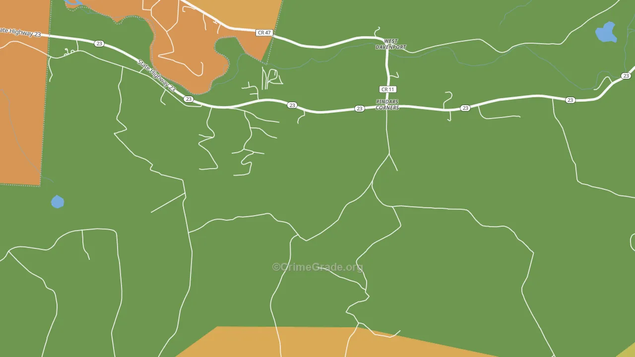 West Davenport, NY Map of Arson Rates