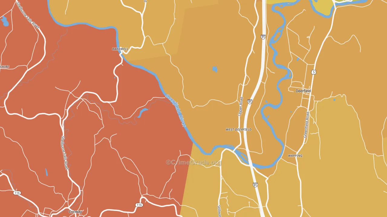 West Deerfield, MA Map of Arson Rates