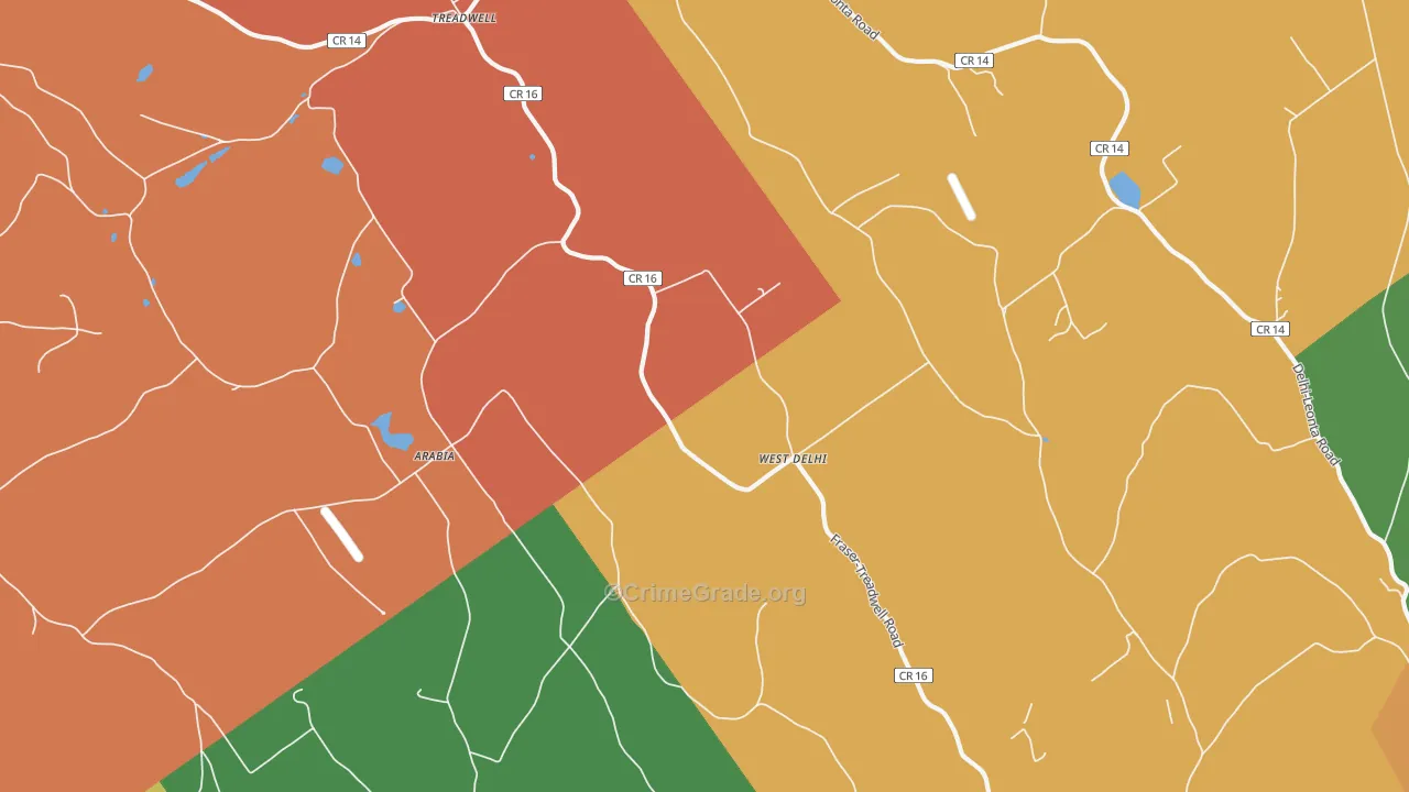 West Delhi, NY Map of Arson Rates