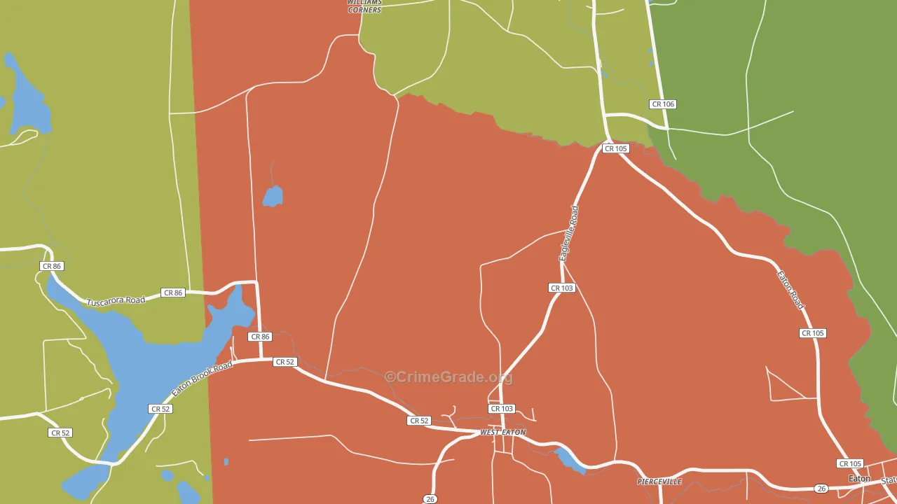 West Eaton, NY Map of Arson Rates
