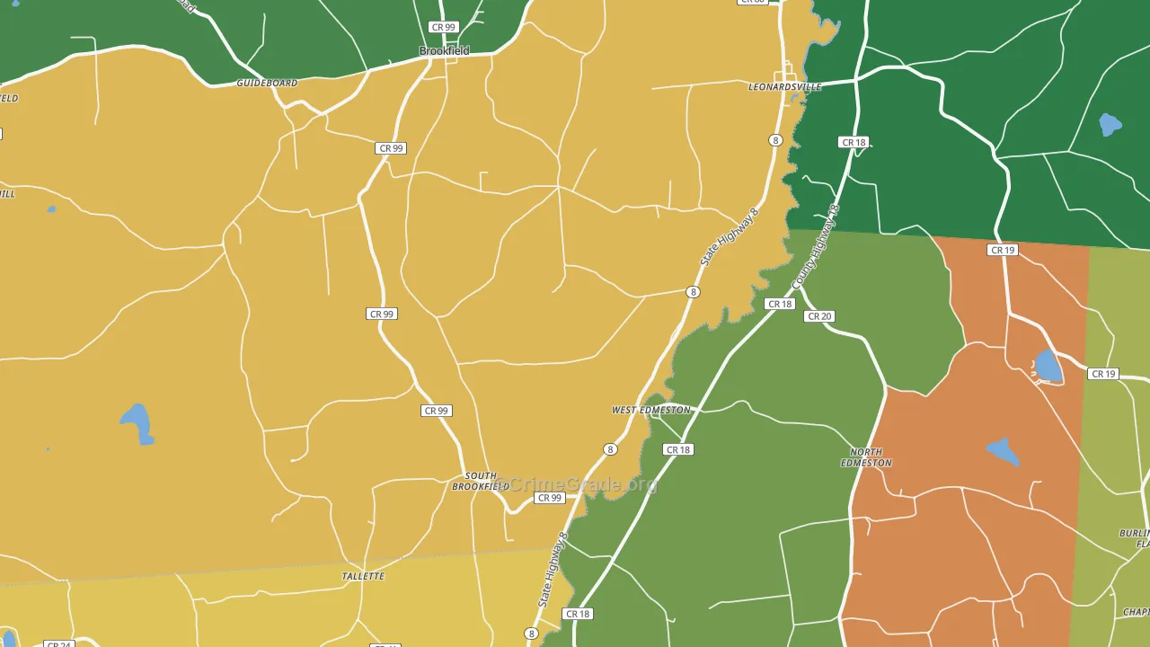 West Edmeston, NY Map of Arson Rates