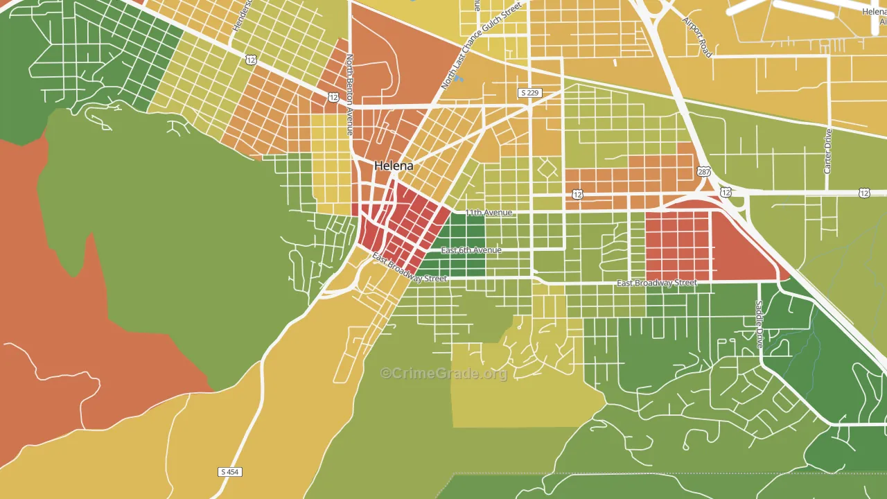 West End Helena, Helena, MT Map of Arson Rates