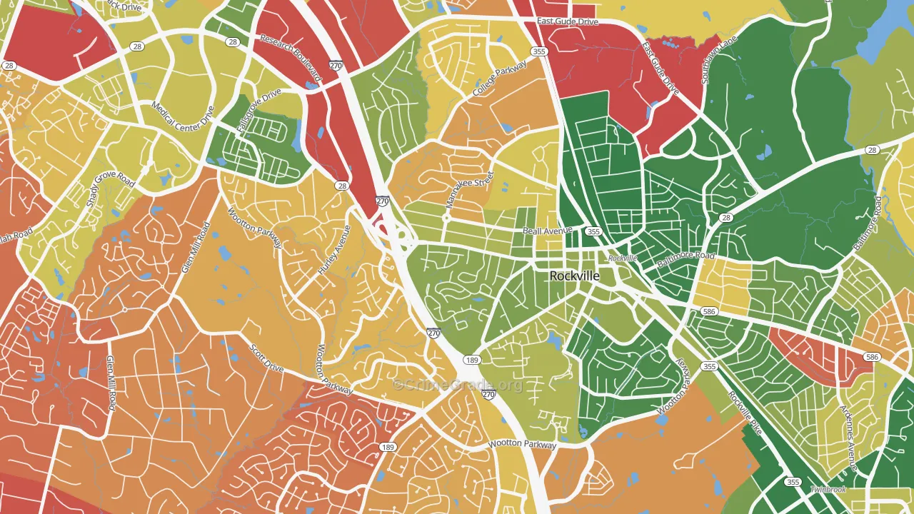 West End Park, Rockville, MD Map of Arson Rates