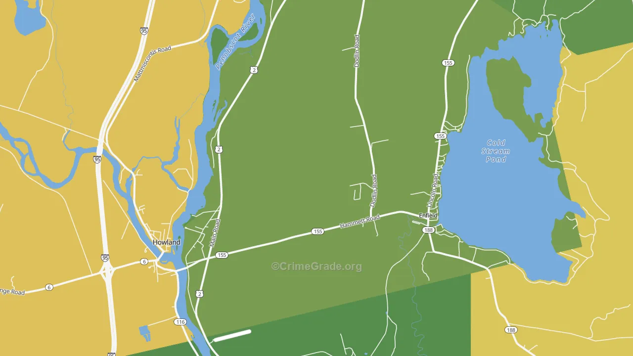 West Enfield, ME Map of Arson Rates