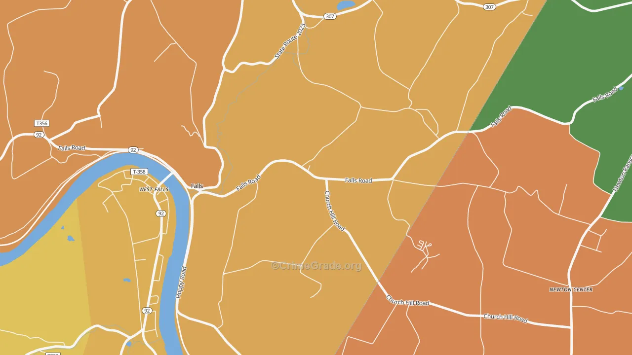West Falls, PA Map of Arson Rates